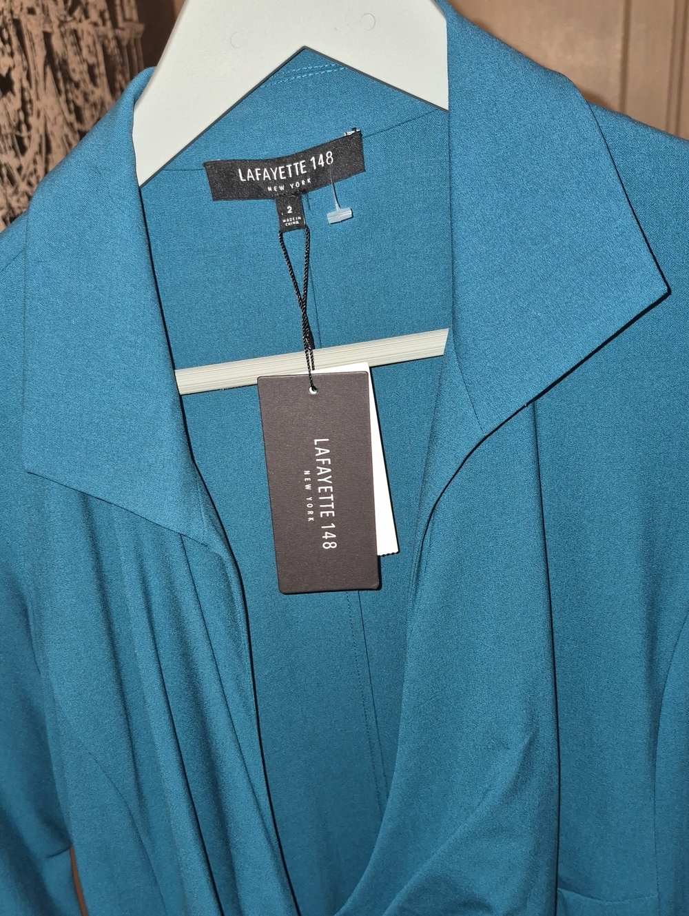 Lafayette 148 New York Teal Draped Women's Jacket
